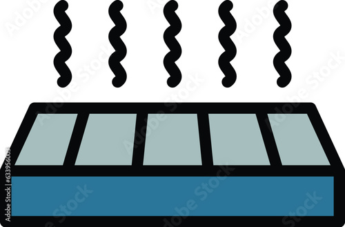 Warm radiator icon outline vector. Electric heater. Convector valve color flat