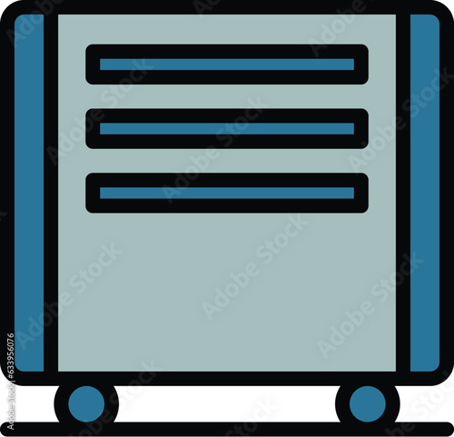 Air convector icon outline vector. Warm radiator. Electric heater color flat