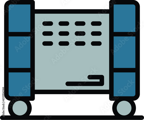 Warm radiator icon outline vector. Heater convector. Electric home color flat