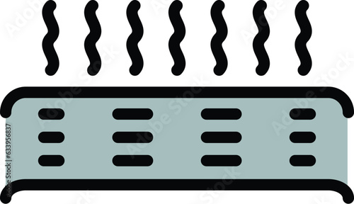 Heating icon outline vector. Electric radiator. Home convector color flat