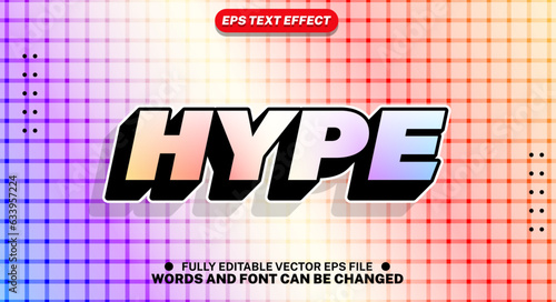 Hype style bold editable text effect vector in soft pastel colors.