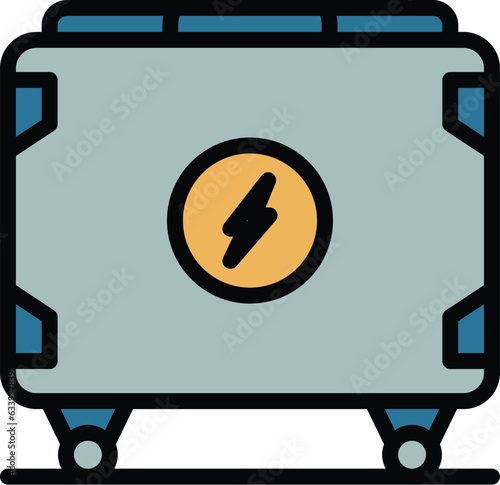 Electric convector icon outline vector. Heater valve. Control panel color flat