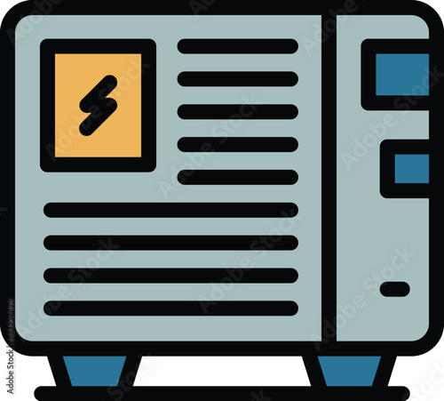 Electric heater icon outline vector. Radiator convector. Home pump color flat