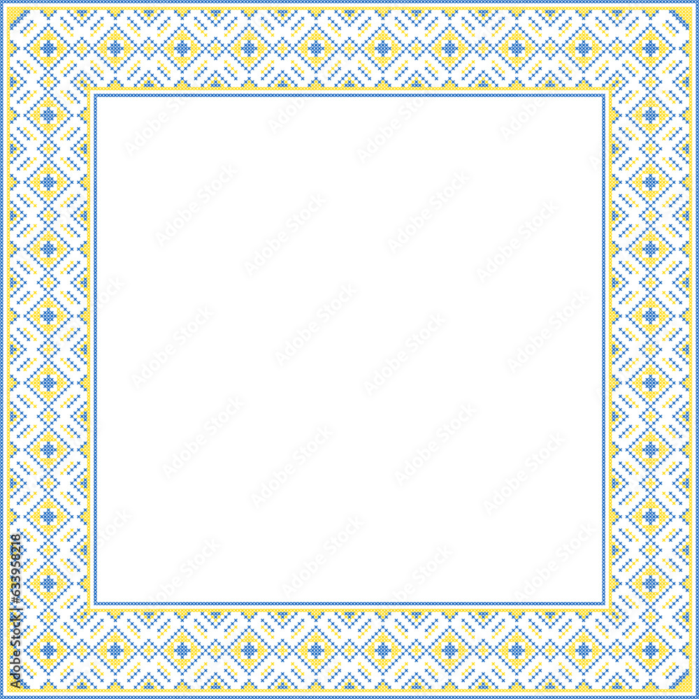 Vector illustration of Ukrainian ornament in ethnic style, identity, vyshyvanka, embroidery for print clothes, websites, banners. Background. Frame for text Vector illustration of Ukrainian ornament in ethnic style, identity, vyshyvanka, embroidery for print clothes, websites, banners. Background. Frame for text