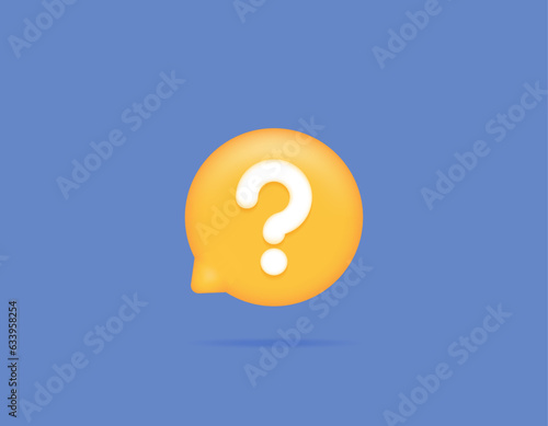 QnA Service or ask and answer. Customer Help Center. Frequently Asked Questions or FAQs. Chat bubbles and question marks. Live chat. symbols or icons. Minimalist 3D design concept. vector elements.