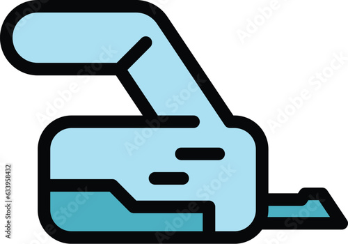 Handle trimmer icon outline vector. Lawn garden. Mower equipment color flat