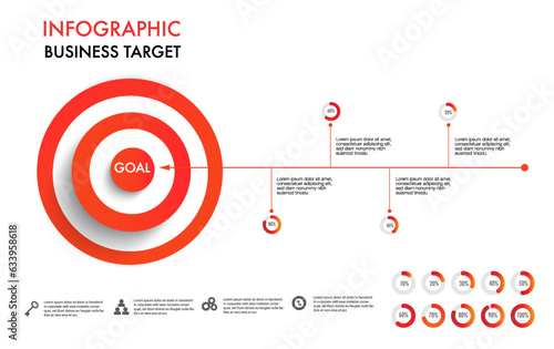 Infographic template for project and planning modern timeline, roadmap, stages, step reach to target