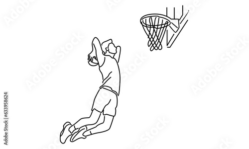 Line art of Basketball Player