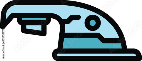Electric cutting icon outline vector. Lawn trimmer. Grass mower color flat