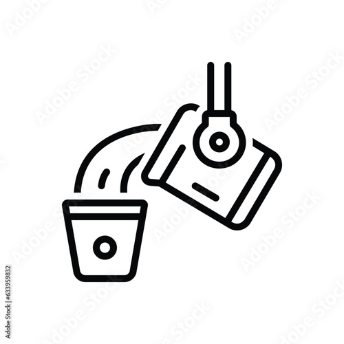 Black line icon for casting
