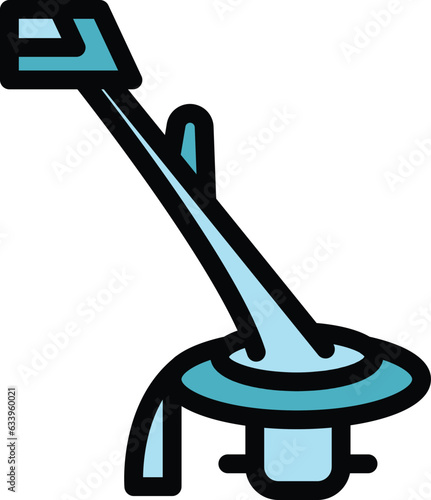 Motor trimmer icon outline vector. Cutting equipment. Agriculture plant color flat
