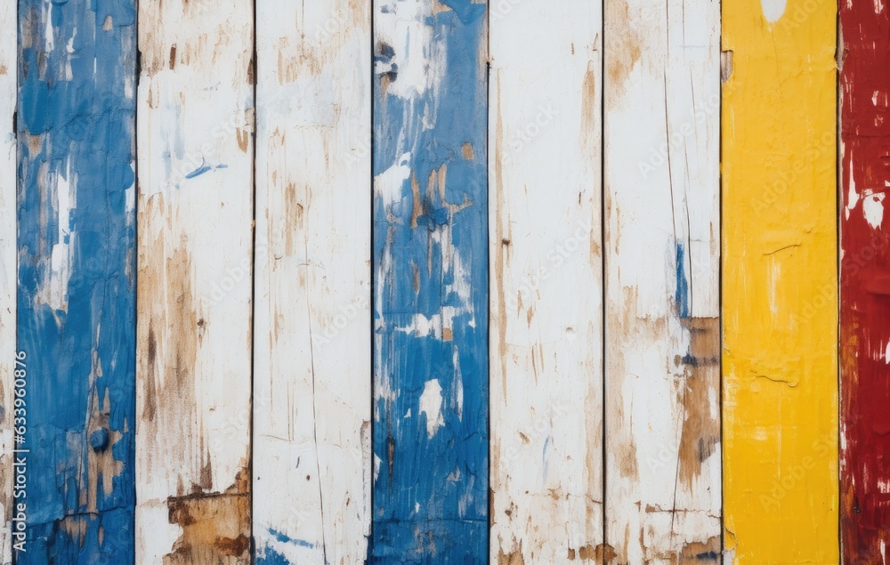 Old painted wood wall for background or texture. Colorful surface.