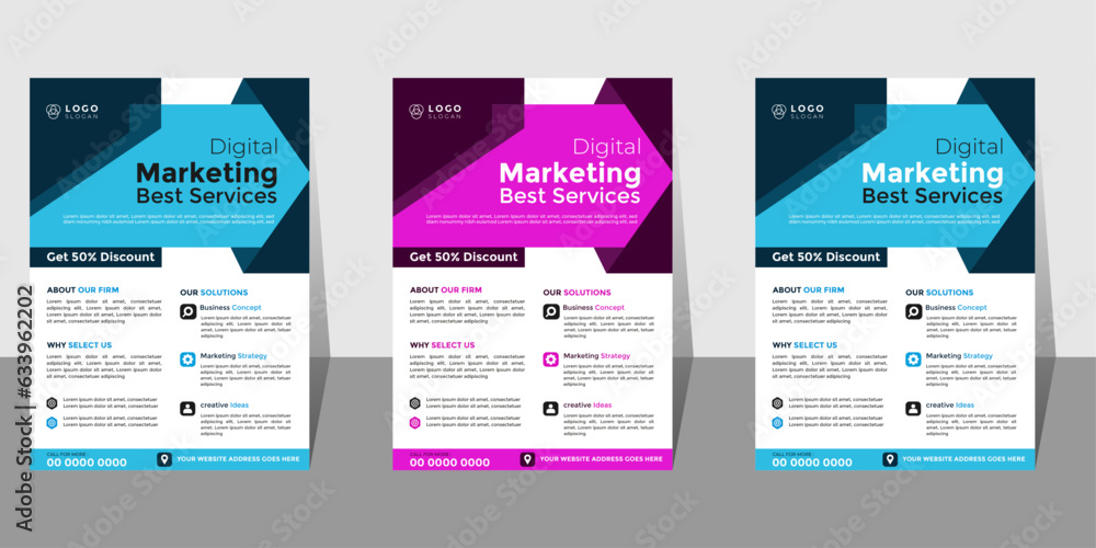 Editable print Digital marketing the best business services corporate poster flyer templates  