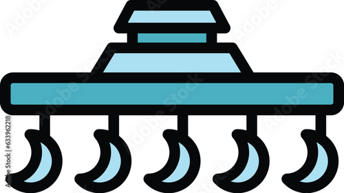 Tractor plug icon outline vector. Farm machine. Machinery equipment color flat