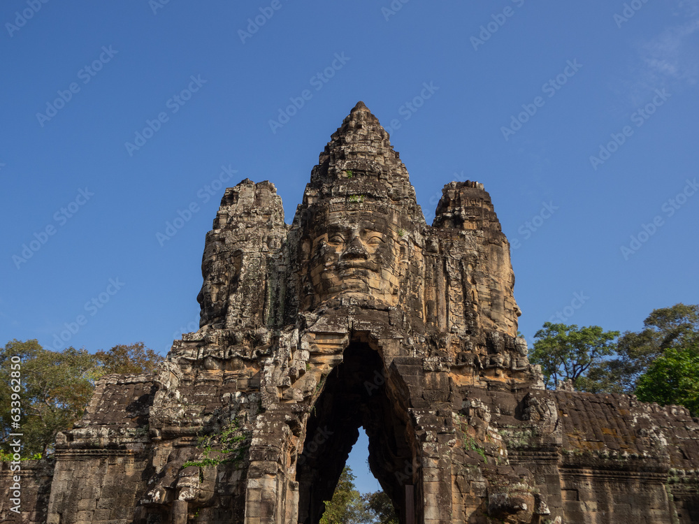 Angkor Thom and Wat - a temple complex in Cambodia, is the largest religious monument in the world. Siem Reap Cambodia