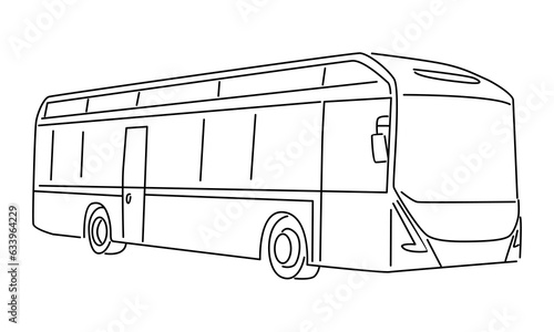 line art of Bus vector illustration