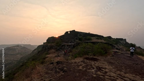 Malhargad or Malhar Gad or Garh fort in Pune Maharashtra India photo
