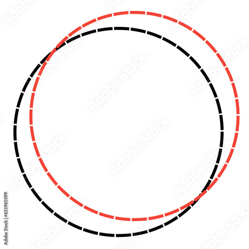 Fototapeta Naklejka Na Ścianę i Meble -  dash red circle icon frame with shadow 