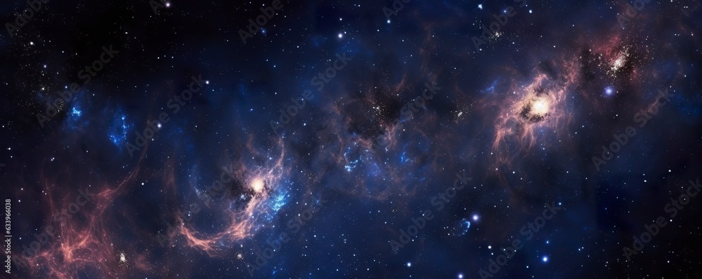 a photo of very dark starry night space taken from James Webb Space Telescope, night sky, dark black and dark blue tone, nebula, - obrazy, fototapety, plakaty 