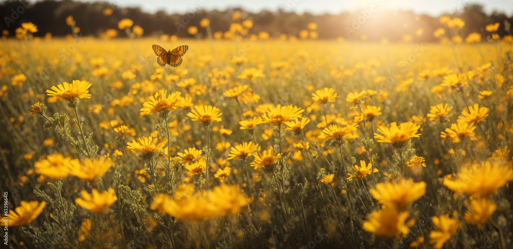 Obraz premium field of yellow flowers