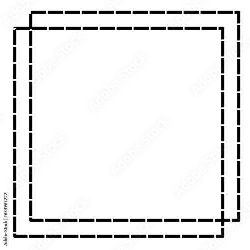 dash double square icon frame