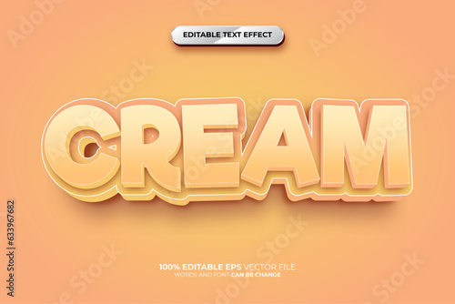Cream 3D Editable Text Effect Style