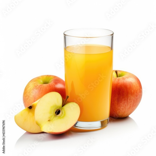 Apple Juice on plain white background - product photography