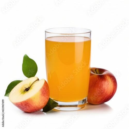 Apple Juice on plain white background - product photography