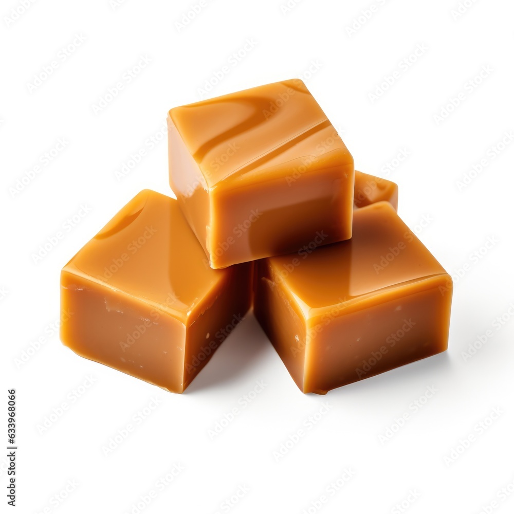 Caramel Fudge on plain white background - product photography Caramel Fudge on plain white background - product photography