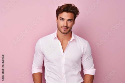 portrait of positive smiling male in casual cloth carefree joyful moment studio shoot on colour background,ai generate © VERTEX SPACE