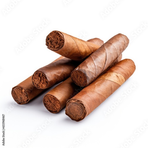 Cigars on plain white background - product photography