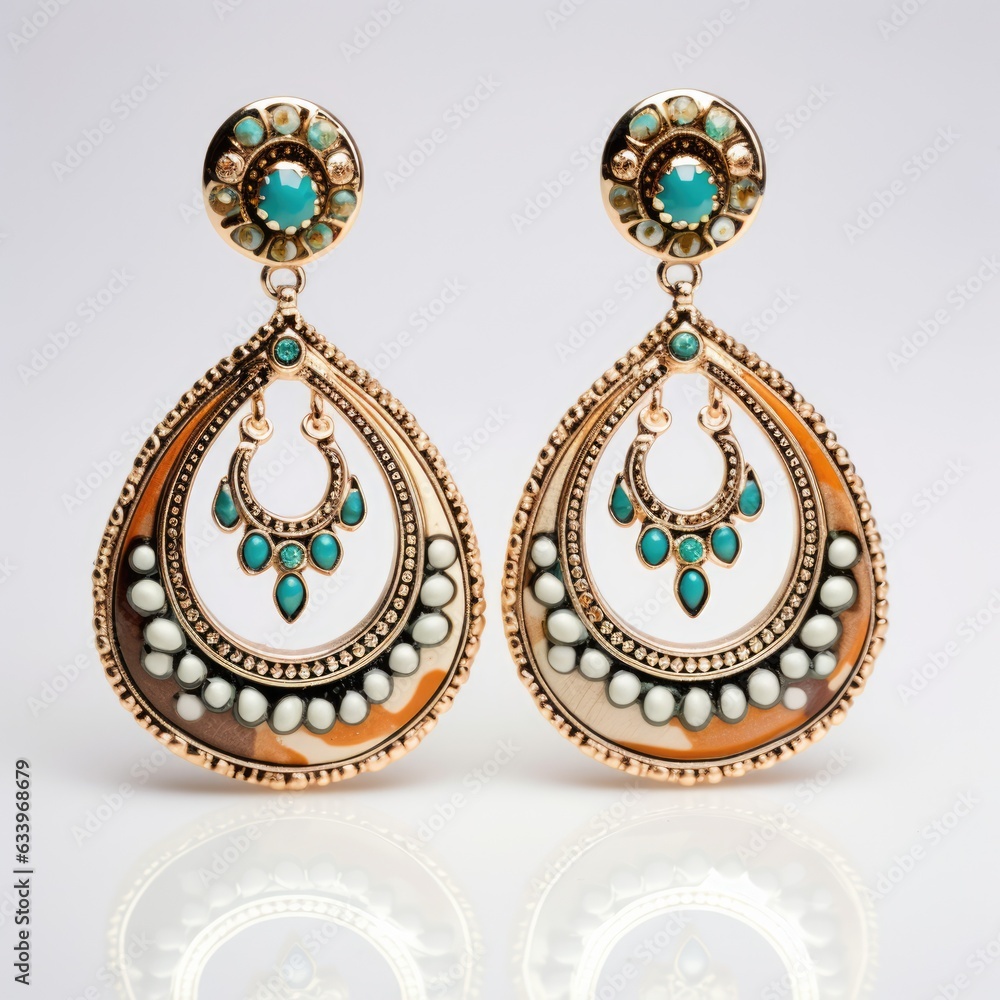 Ear Rings on plain white background - product photography Ear Rings on plain white background - product photography