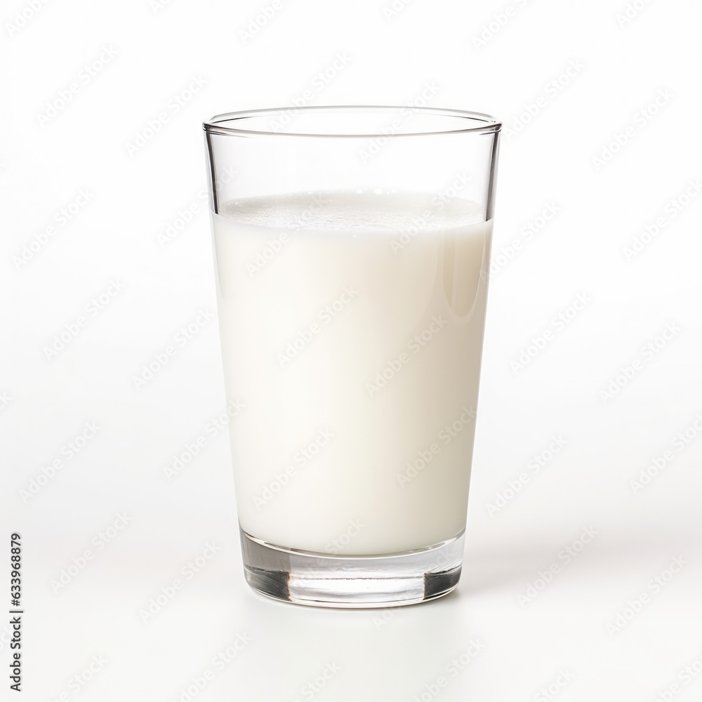 Glass of Milk on plain white background - product photography Glass of Milk on plain white background - product photography