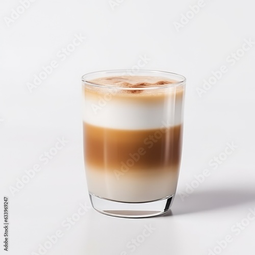 Latte Macchiato on plain white background - product photography