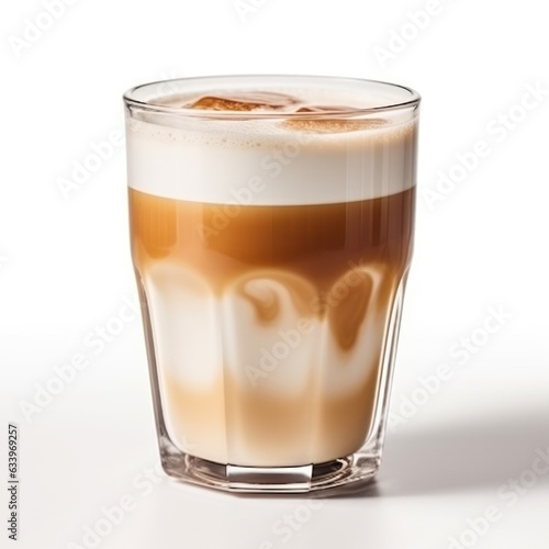 Latte Macchiato on plain white background - product photography