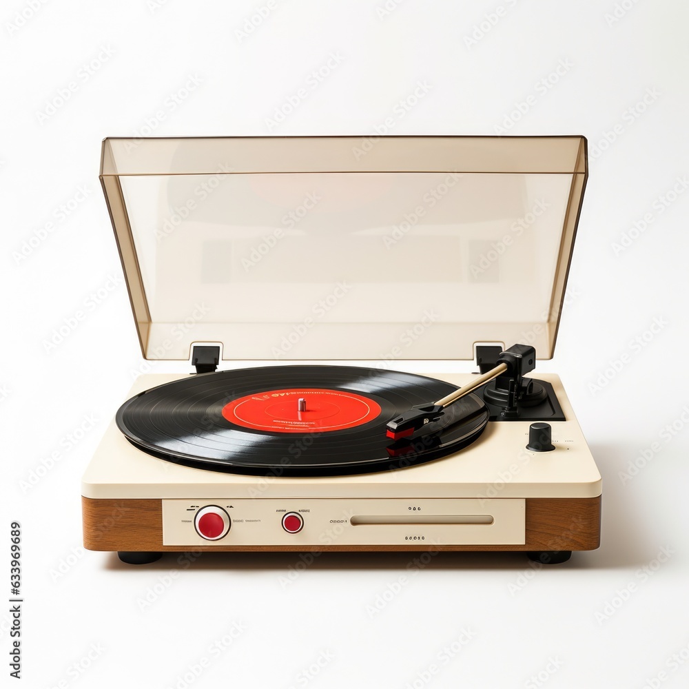 Fototapeta premium Record Player on plain white background - product photography
