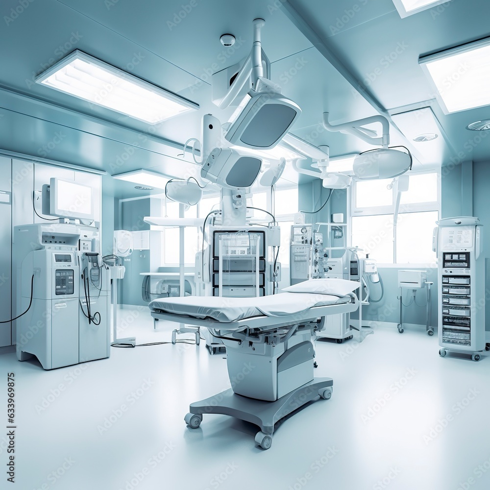equipment and medical devices in modern operating room. 