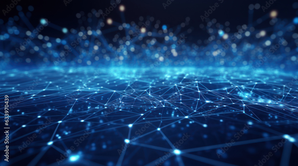 Abstract connected dots on bright blue background. Technology concept Abstract connected dots on bright blue background. Technology concept