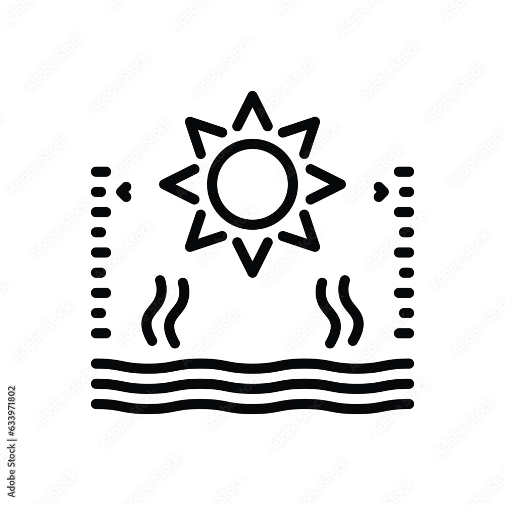 Black line icon for warming Black line icon for warming