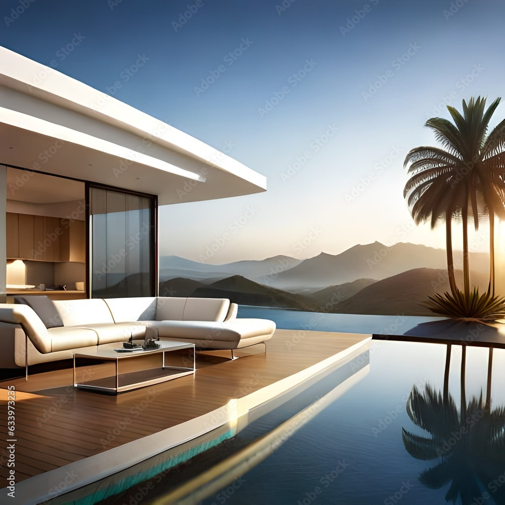 Fototapeta premium luxury hotel pool