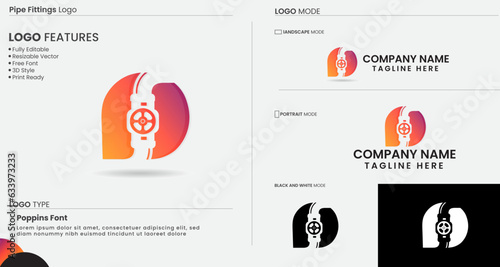 Pipe fittings company logo design. Pipe vector. Sanitary ware logo. Business. Water. Repair pipe. Finance. Creative. Unique. Premium sanitary logo