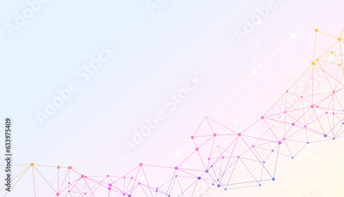colorful triangle shapes banner in technical  wire mesh style