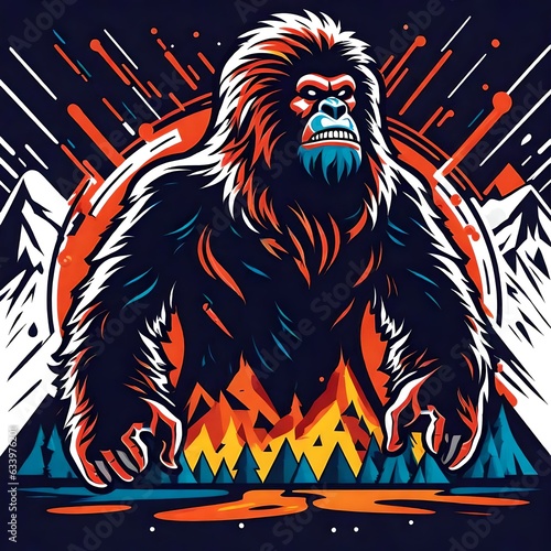 Wallpaper Mural A logo for a business or sports team featuring Bigfoot  
that is suitable for a t-shirt graphic. Torontodigital.ca