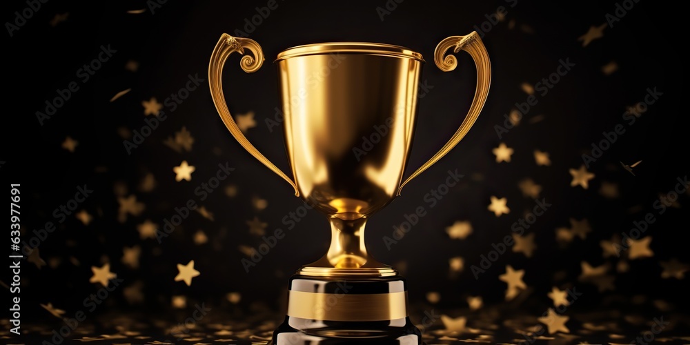 AI Generated. AI Generative. Golden reward trophy prize competition champion first place mock up. Graphic Art AI Generated. AI Generative. Golden reward trophy prize competition champion first place mock up. Graphic Art