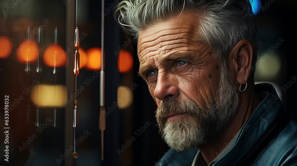 Man in earring. Generative Ai Man in earring. Generative Ai
