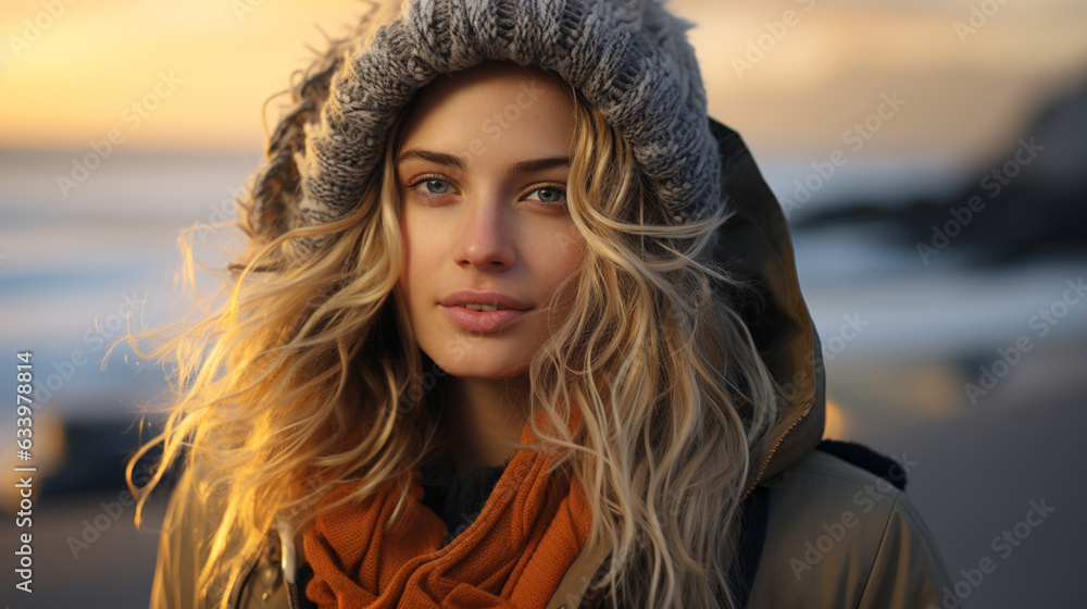 Woman in winter clothes. Generative Ai Woman in winter clothes. Generative Ai