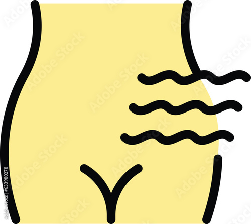 Body hair removal icon outline vector. Wax cream. Aroma laser color flat