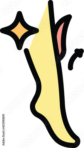 Clean leg depilation icon outline vector. Candle wax. Aroma paraffin color flat