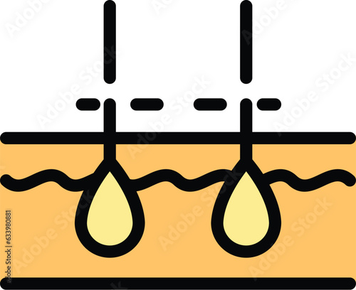 Hair removal icon outline vector. Candle wax. Cream depilation color flat