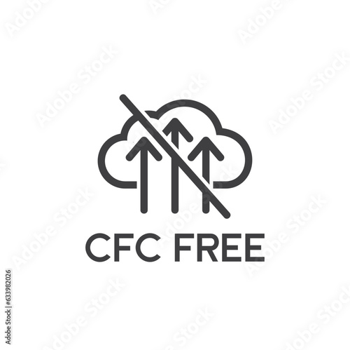 illustration of cfc free, ozone friendly, vector art. photo